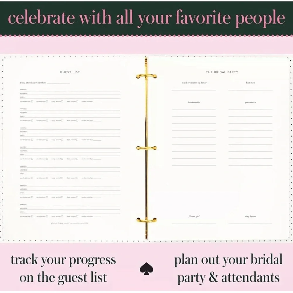 Kate Spade New York Bridal Planner It Started Out With a Kiss Wedding Planner